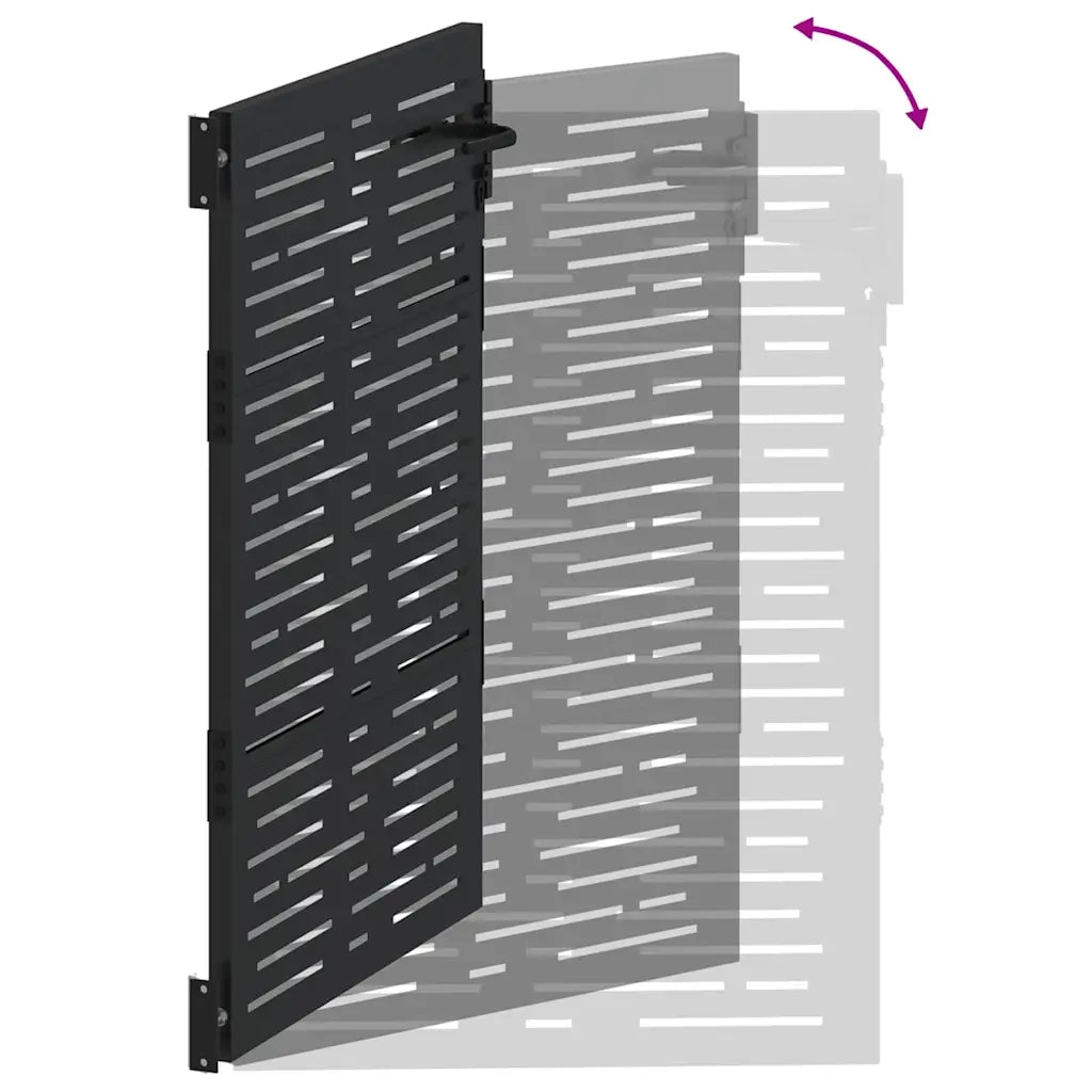 Cancello da giardino con blocco Nero 110 x 130 cm CFW2930690