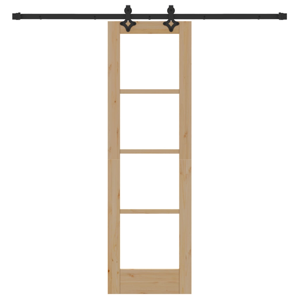 Porta Scorrevole  con Set Hardware 'ORKDAL'Legno Massello & Vetro