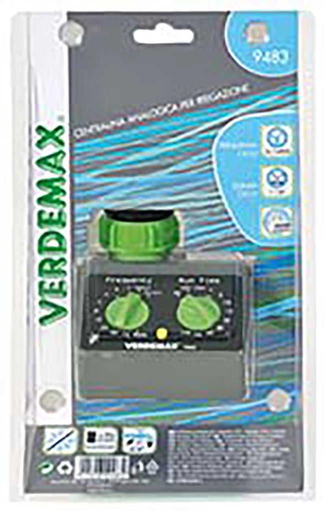 Centralina Analogica per Irrigazione Verdemax Programmabile 1h / 7g Durata 1-120 Minuti Attacco Rubinetto 3/4''-1''