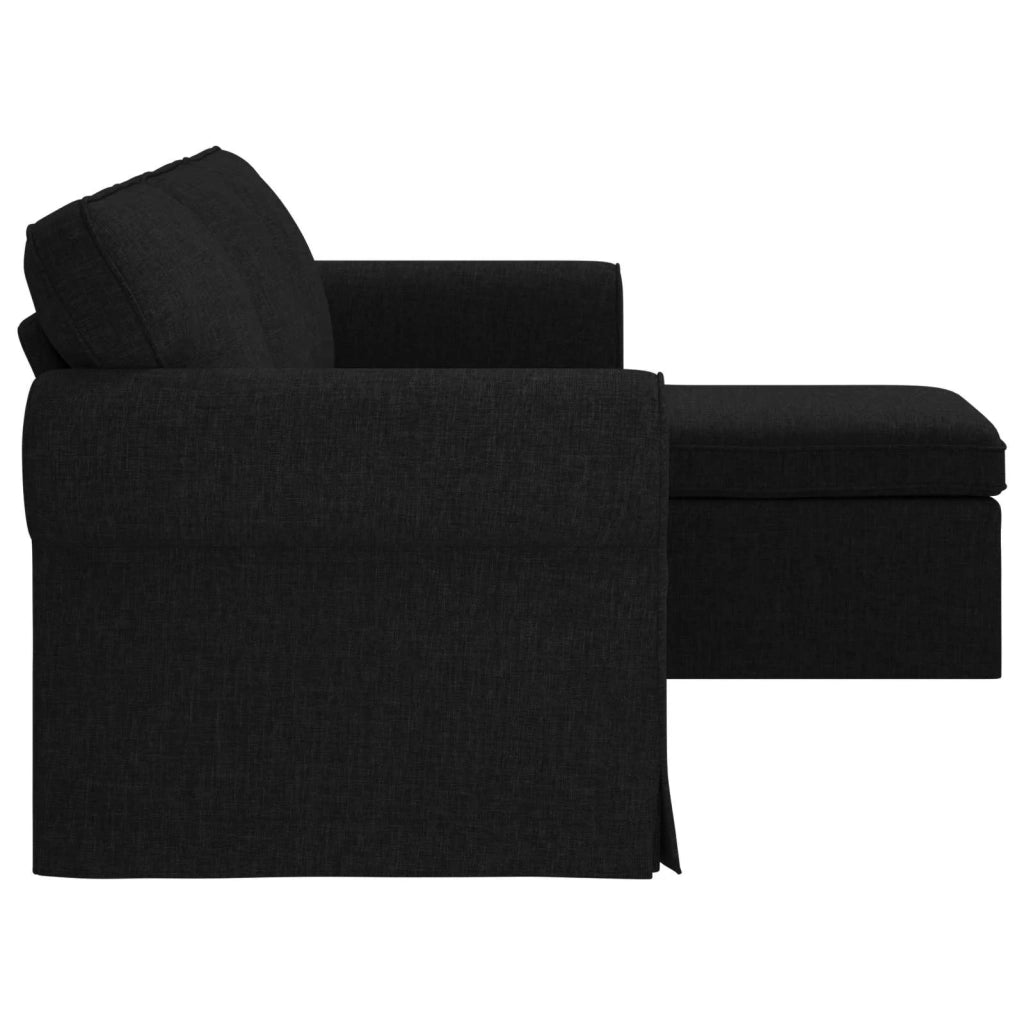 Divano Nero 215 x 138 x 80 cm Tessuto