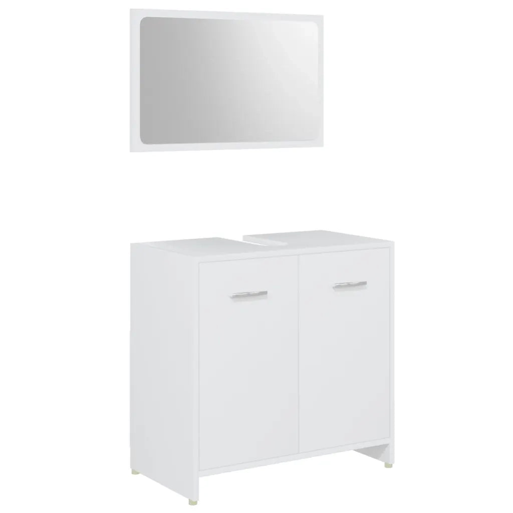 Set Mobili da Bagno 4 pz Bianco in Legno Multistrato 3056880