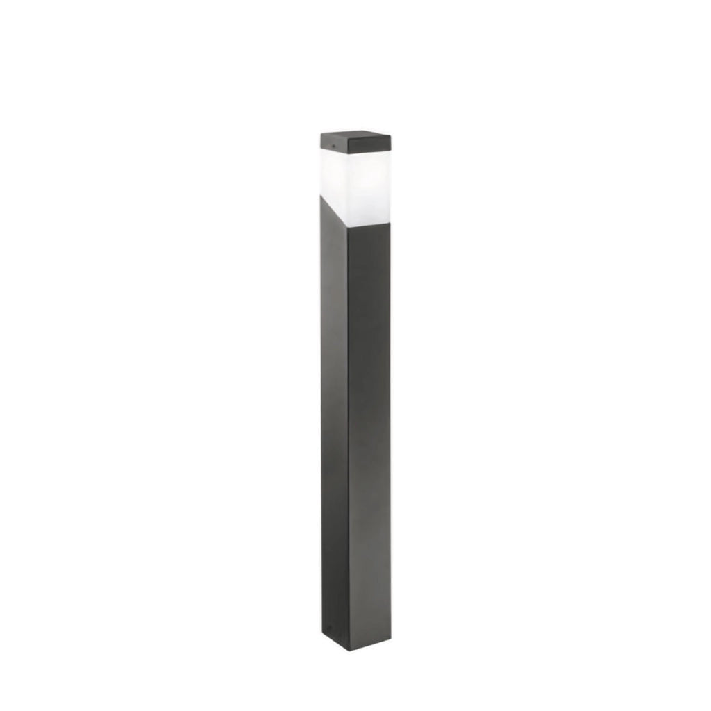 Paletto luminoso GES611 per esterni in alluminio finitura antracite con diffusore opale attacco E27 IP44 - Gealuce