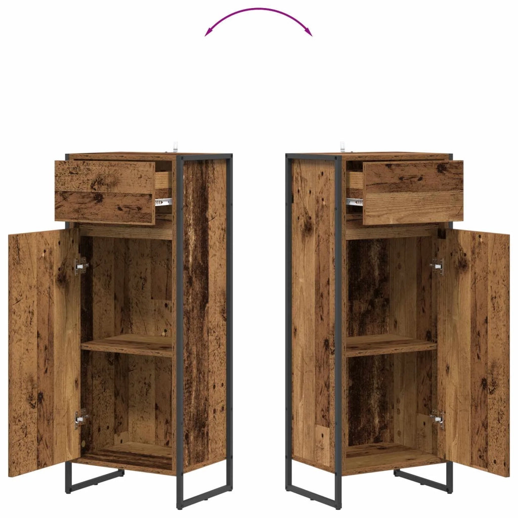 Mobile da Bagno con cassetto Legno vecchio 40 x 30 x 100 cm 886502