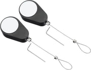 Pulsante Remoto a Cavo Tether 2 pezzi - Nero - Cavo di Sicurezza - Comando a Distanza per TV - Controller per Gioco - Adesivo a Doppio Senso