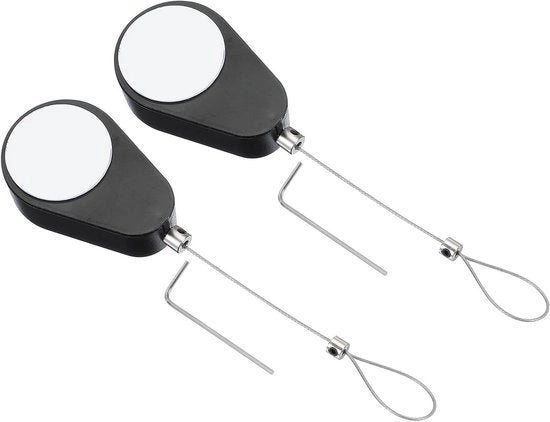 Pulsante Remoto a Cavo Tether 2 pezzi - Nero - Cavo di Sicurezza - Comando a Distanza per TV - Controller per Gioco - Adesivo a Doppio Senso
