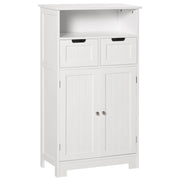 Mobiletto da Bagno 2 Ante 2 Cassetti 60x30x108,8 cm in MDF Bianco