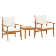 Set Divano da Giardino 3 pz | Set Salotto da Giardino Bianco Crema