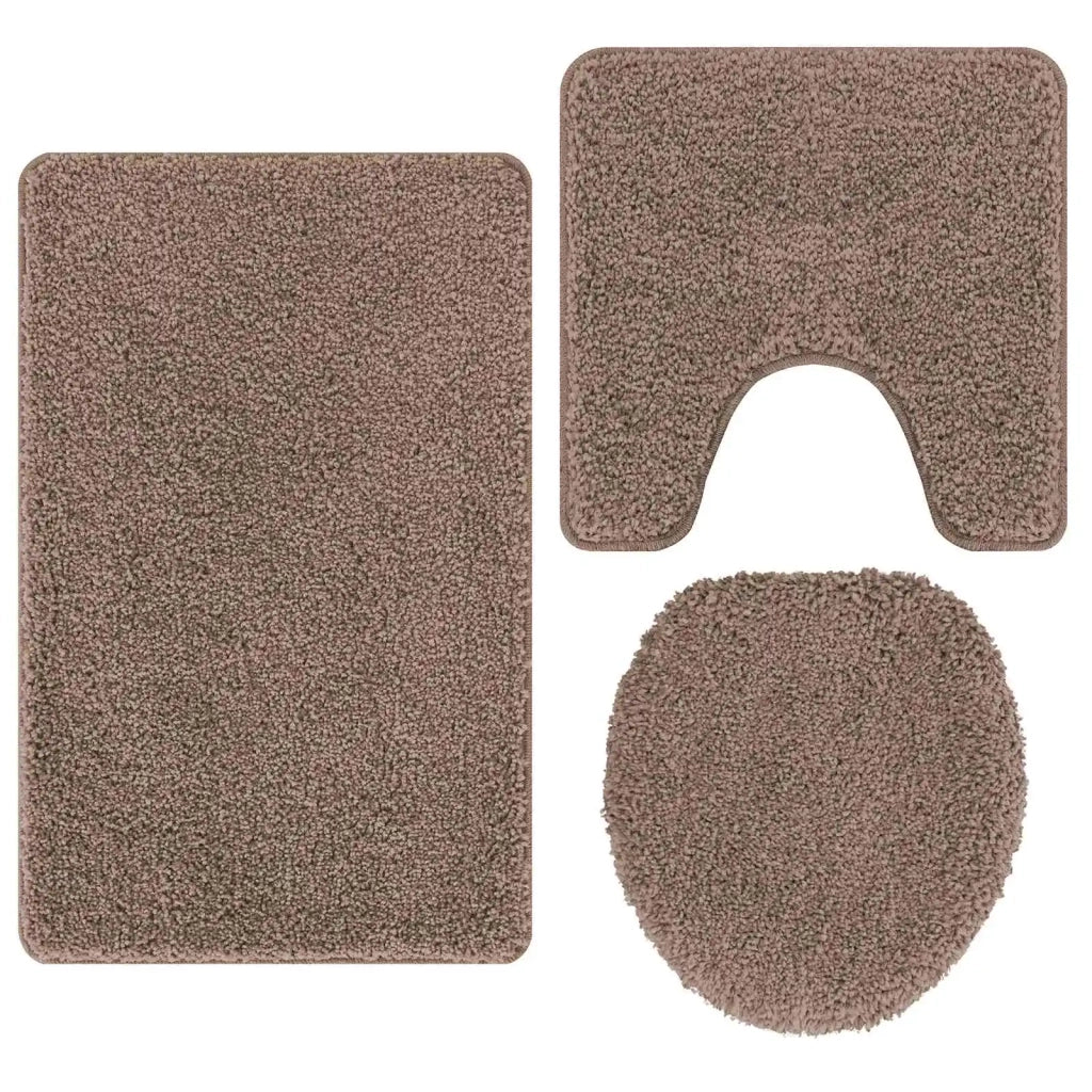 Set di tappetini antiscivolo per il bagno 3 pz Marrone PP CFW2069529