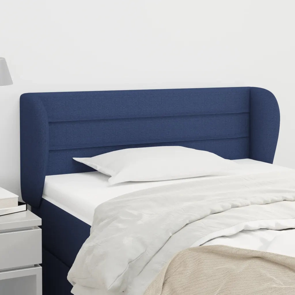 Testiera ad Orecchio-Testata con Orecchie Blu 103x23x78/88cm in Tessuto 572015