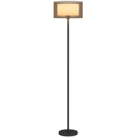Lampada da Terra Design Moderno con Doppio Paralume Attacco E27 e Interruttore a Pedale in Metallo Ø33 x 152.5 cm Nero