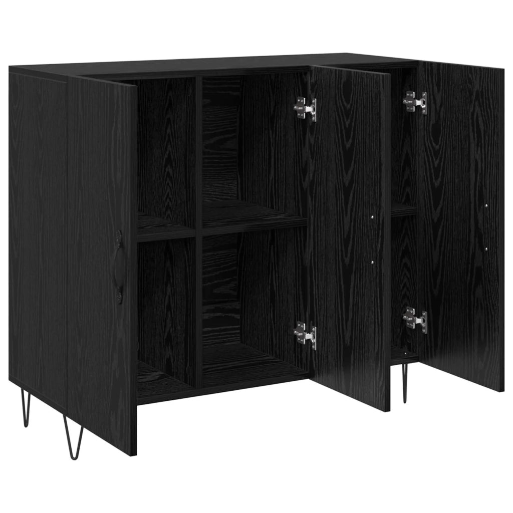 Credenza Rovere Nero 90 x 32,5 x 80 cm Legno multistrato 879584