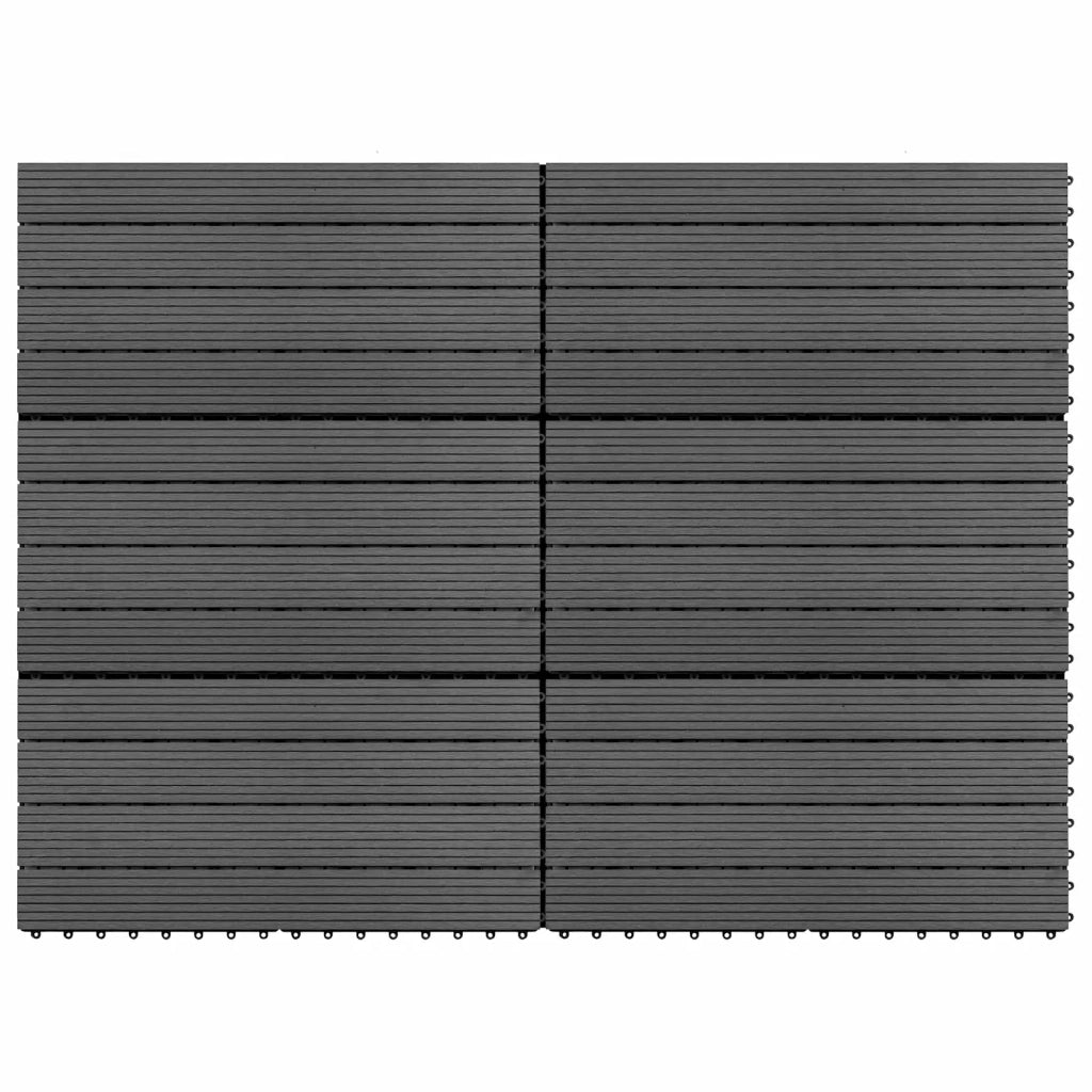 Piastrella per Decking 6 pcs Grigio 60 x 30 cm WPC