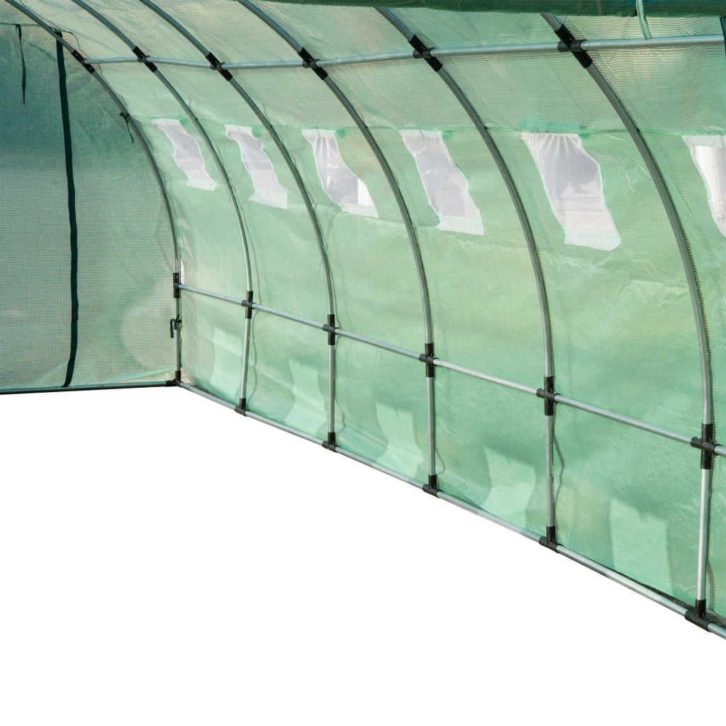 Copertura per Serra Tunnel 600x300x200cm ¨C zephmum ¨C Verde con 12 Finestre