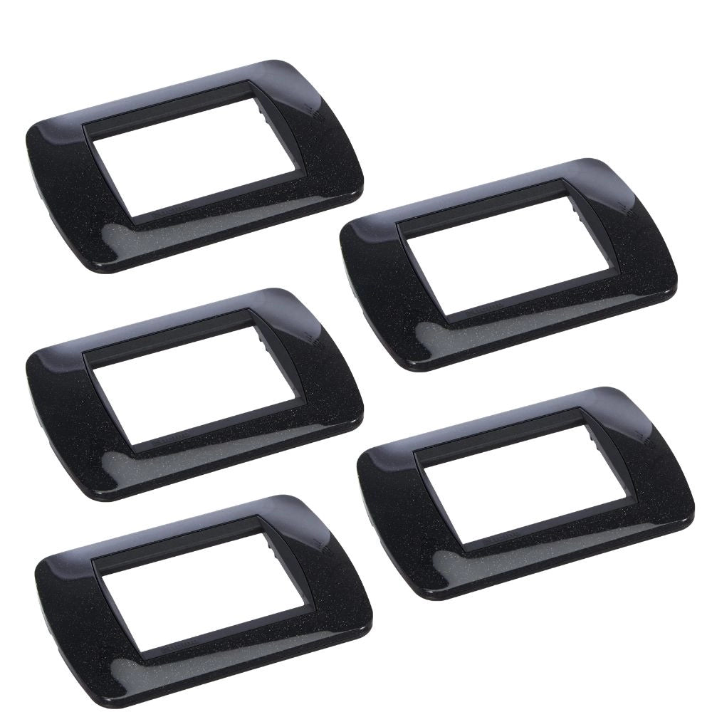 Placca 5 pezzi living light international 3 posti tecnopolimero l4803 *** colore acciaio scuro, confezione 1
