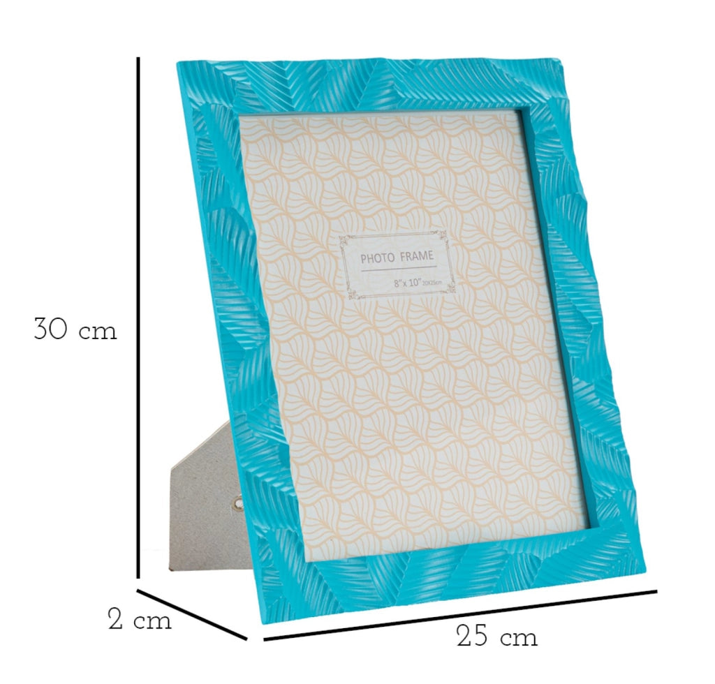Cornice Light 25x2x30 cm in Resina e Vetro Azzurro