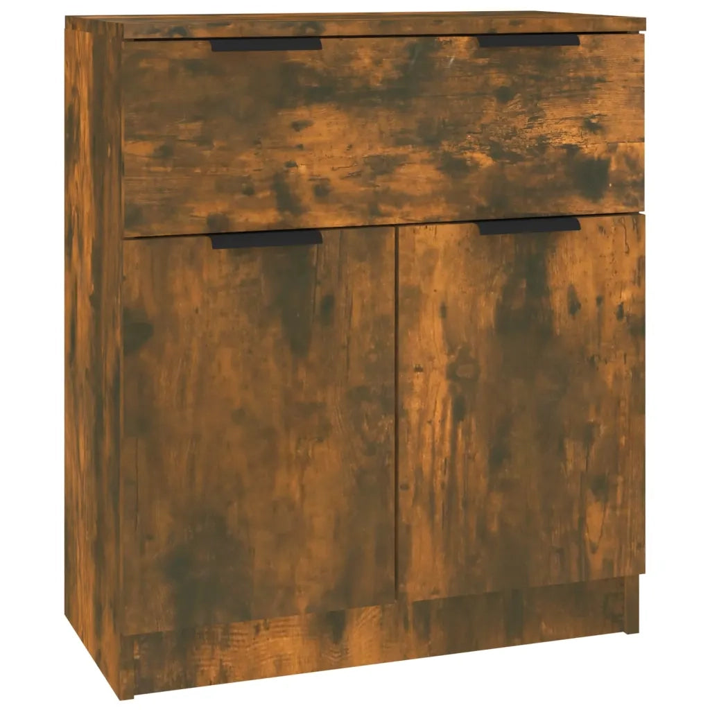 Credenze 3 pz | Madia | Buffet da pranzo | Armadio da pranzo Rovere Fumo in Legno Multistrato