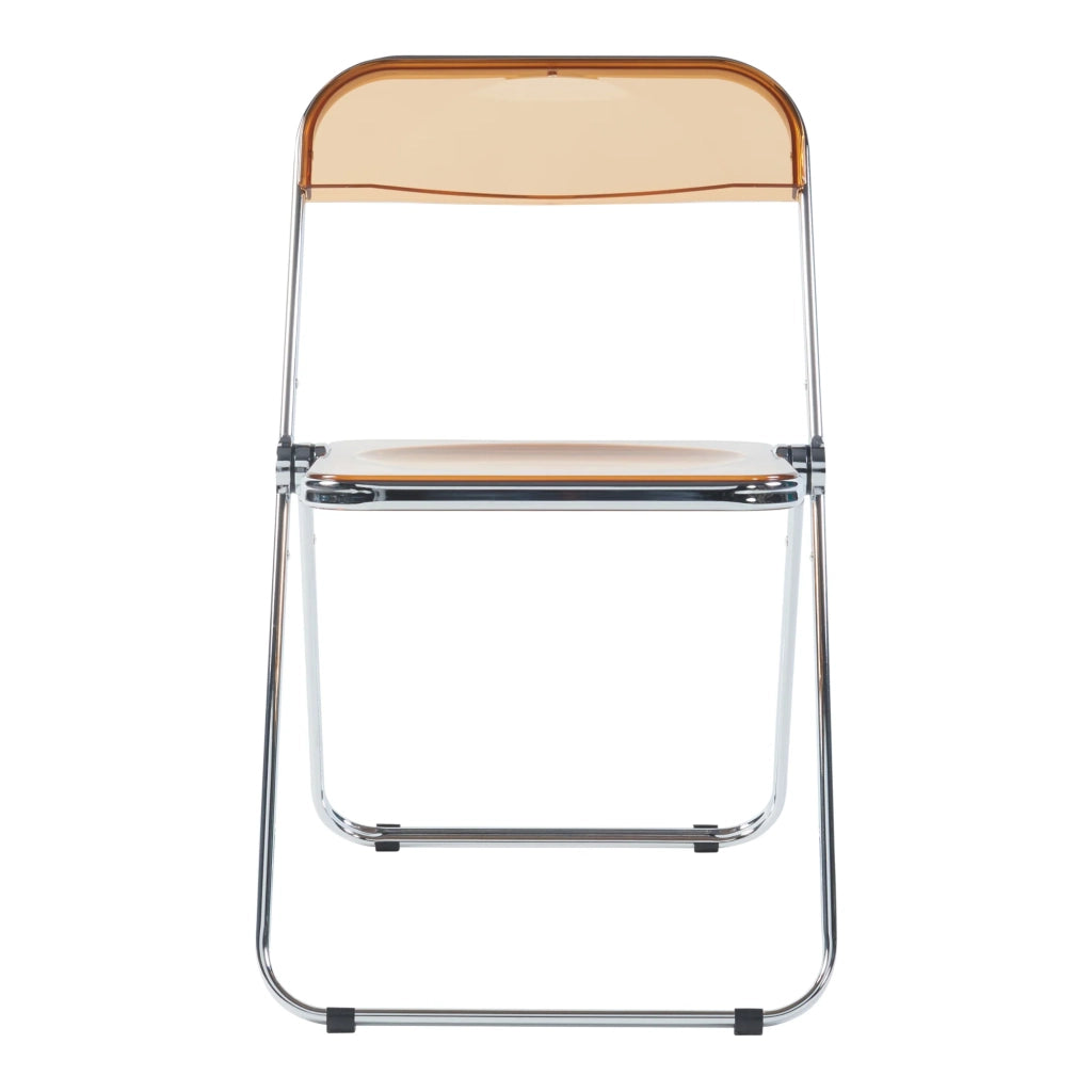 Set di 2 sedie pieghevoli da esterno per giardino campeggio e terrazza 74 x 46 x 47 cm arancione trasparente 03_0009645
