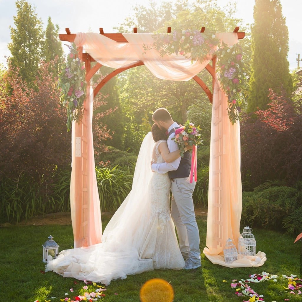 Arco di legno massiccio per piante rampicanti, Pergola  elegante per la decorazione del giardino per matrimoni-Decorazioni da giardino