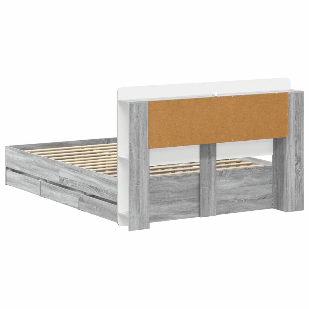 Struttura del letto con stoccaggio e testata Sonoma grigio 3434060