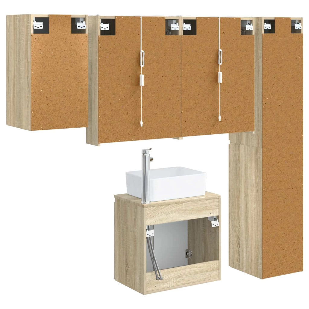 Set di Armadi da Bagno 5 pcs Rovere Sonoma 53 x 15,5 x 70 cm 3407329
