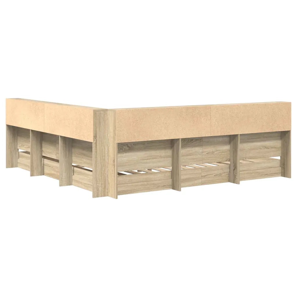 Letto Libreria rovere sonoma 180 x 200 cm Legno multistrato 3335745