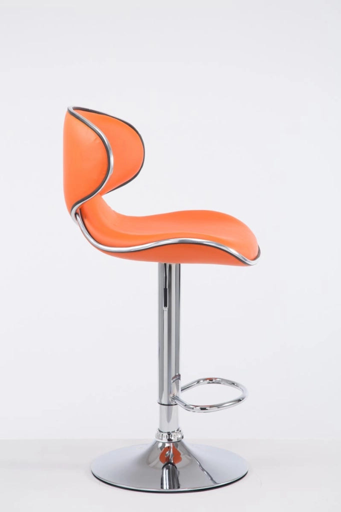 Sgabello Las Vegas V2 in similpelle arancione,cromo