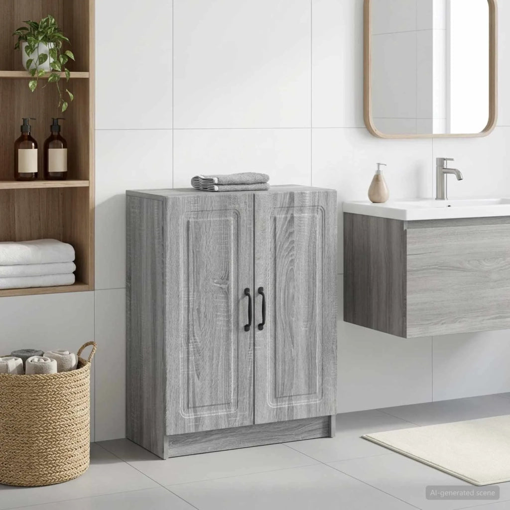 Mobiletto da Bagno UTRECHT Sonoma grigio 59,5 x 31 x 77 cm 897721
