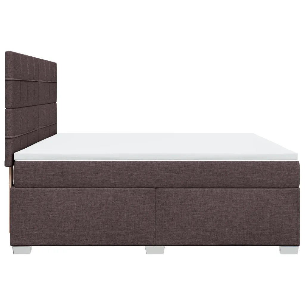 Giroletto a Molle con Materasso Marrone Scuro 180x200cm Tessuto 3290570