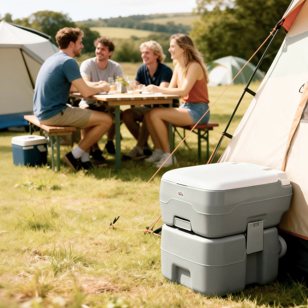 Toilette da viaggio per campeggio ¨C Zephmum ¨C Grigio 41.5x36.5x42 cm 20L