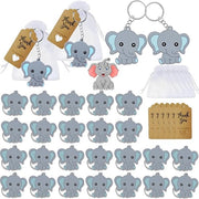 Sostituto di Chiave Mini - 30 Pezzi - Elefante/Sostituto di Chiave Animale - Etichetta in Carta Kraft - Sacchetto in Organza - Giocattolo Animale Galleggiante - Sostituto di Chiave Galleggiante