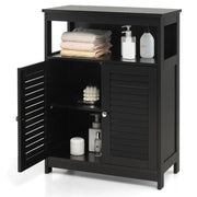 Mobile contenitore per bagno 60 x 30,5 x 80 cm con ripiano interno regolabile stile moderno MDF nero 20_0019120