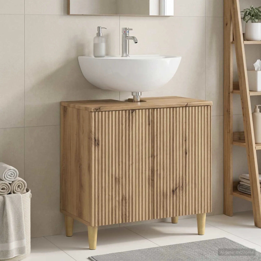 Armadio per Lavabo da Bagno ARNHEM Rovere Artigianale 896574