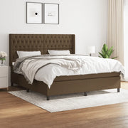 Giroletto a Molle con Materasso Marrone Scuro 180x200cm Tessuto cod mxl 41646