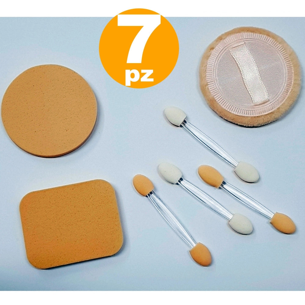 Trade Shop - 7 Spugne Lattice Morbida 4 Applicatori Make Up Ombretto Fondotinta Cipria Fard -