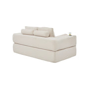 Divano letto 2 posti - con tasche laterali e portabicchieri - in velluto a coste beige