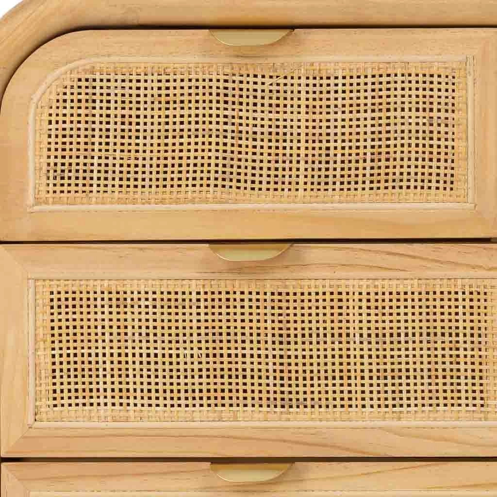 Cassettone in legno e rattan marrone 80x40x81h cm