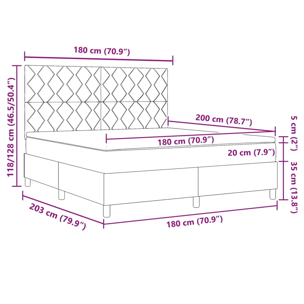 Letto a molle con materasso Talpa 180 x 200 cm Tessuto 3342967