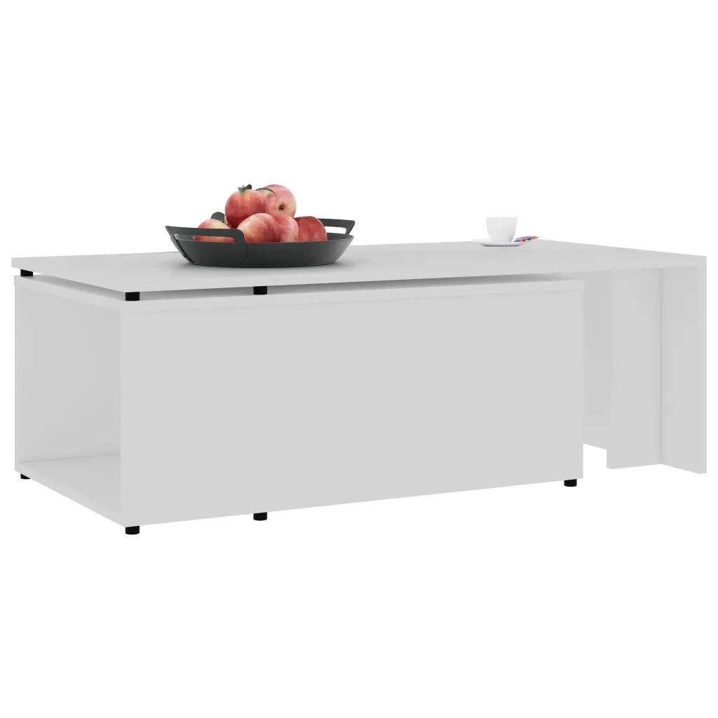Tavolino da Salotto Bianco 150x50x35 cm in Legno Multistrato 801337