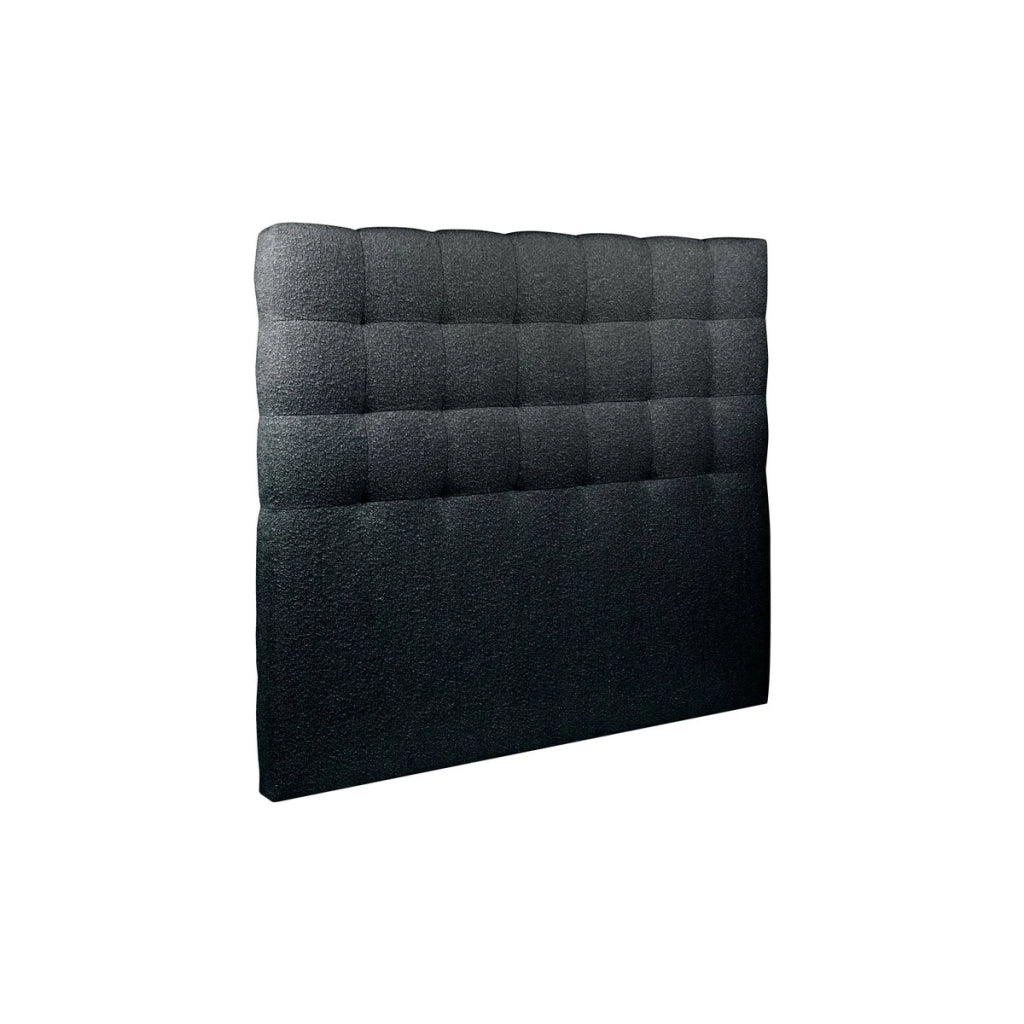 Testiera in tessuto bouclé nero imbottita L160 cm