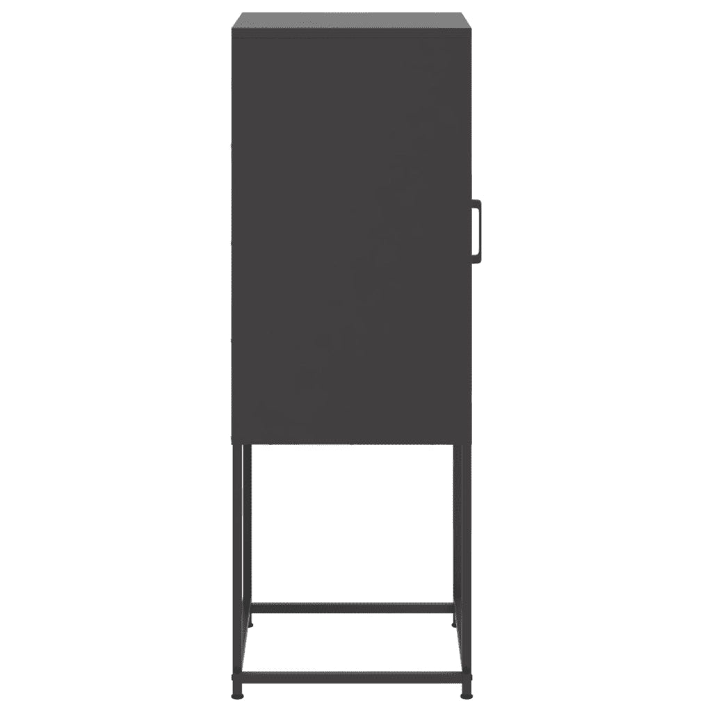 Credenza-Buffet-Armadio da cucina Nera 36x39x107 cm in Acciaio