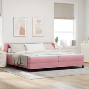 Letto a molle con testiera Rosa 200 x 200 cm Velluto 3340411