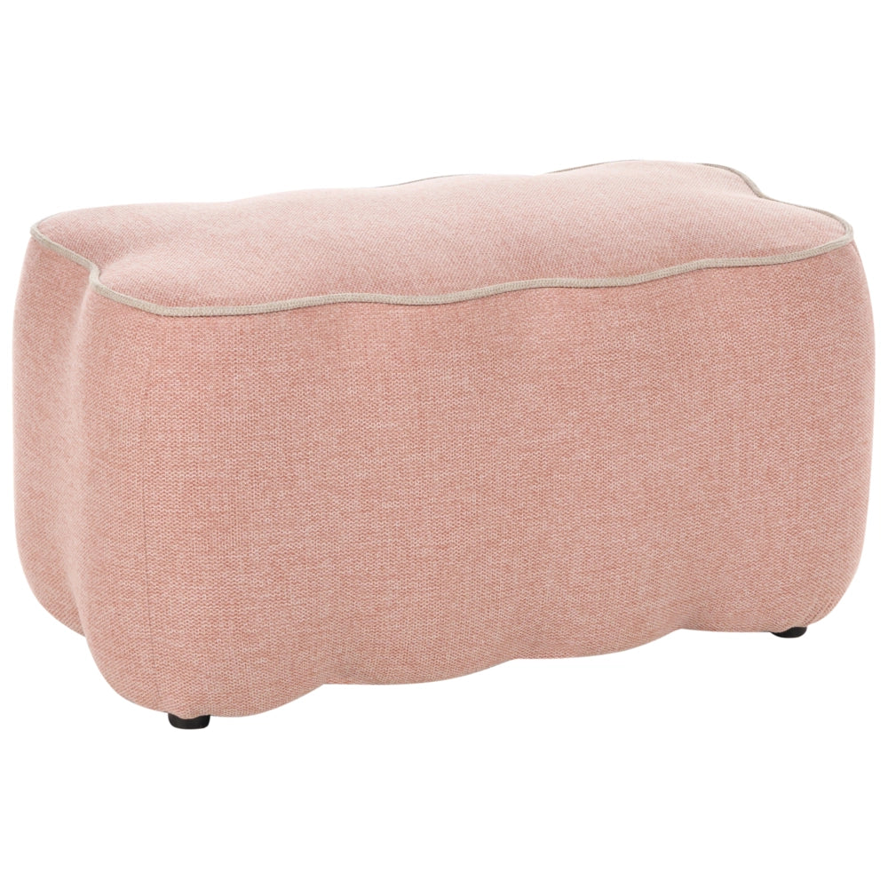 Panca rettangolare in tessuto rosa, 69 x 38, poggiapiedi, elemento decorativo per soggiorno e camera da letto
