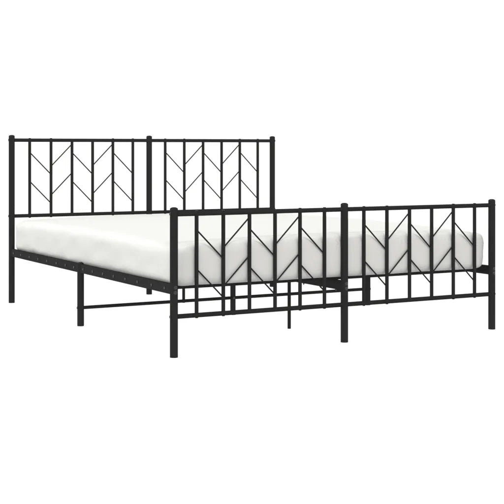 Giroletto con Testiera e Pediera Metallo Nero 160x200 cmcod mxl 85644