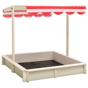 Sabbiera con Tetto Regolabile Legno Abete Bianco e Rosso UV50cod mxl 103740