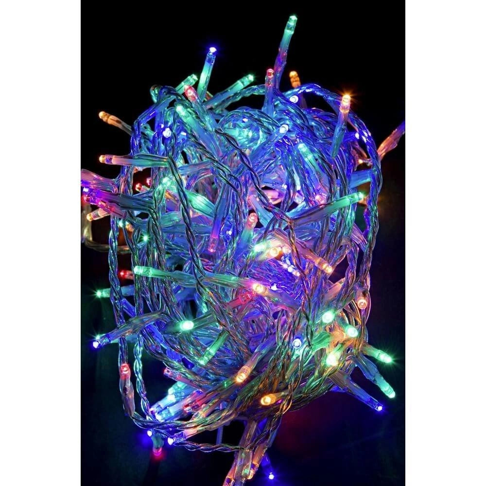Luci Natale 300 LED Multicolore, Filo Trasparente 3mm, IP44 (12 Pezzi)