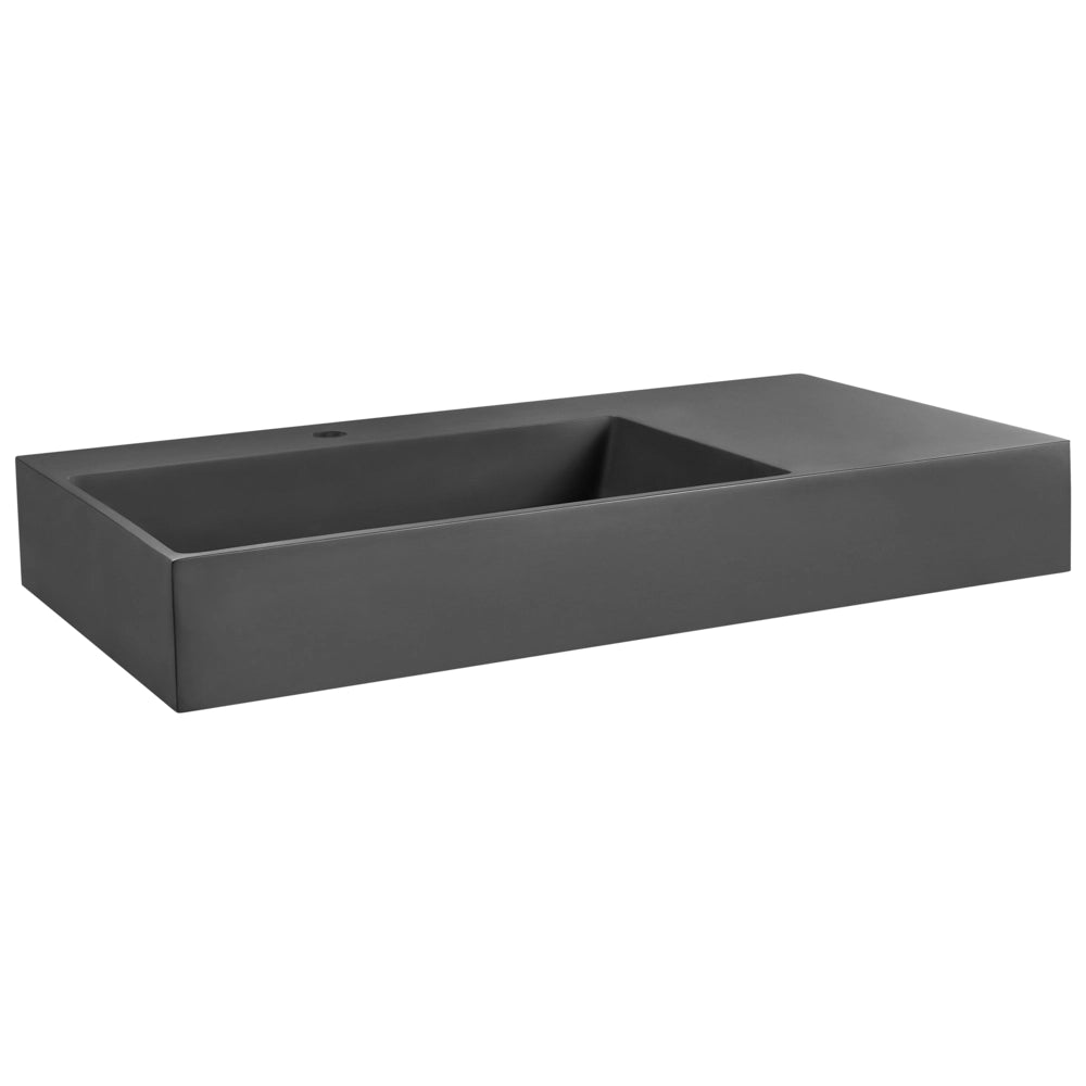 Lavabo bagno rettangolare in ceramica nera 90 x 48 cm Lavello da bagno rettangolare