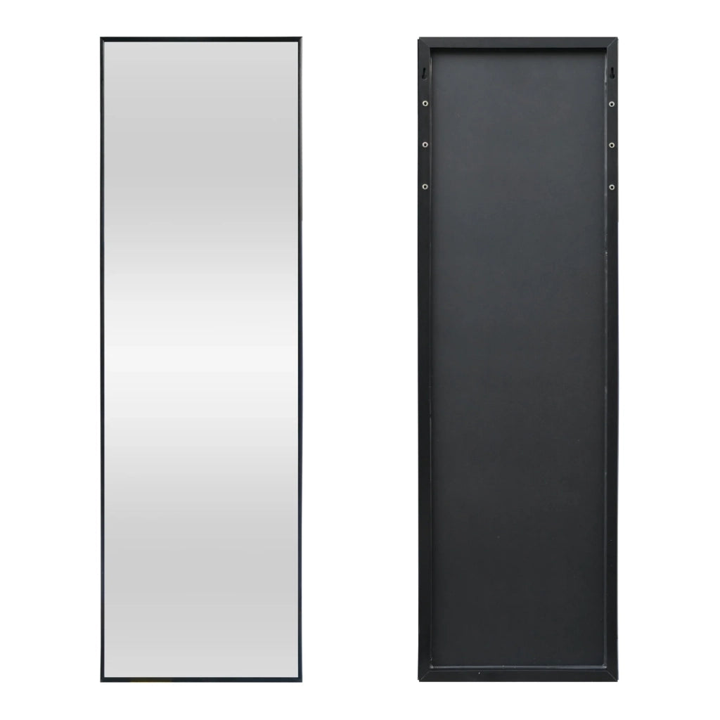 Specchio decorativo per porta dal design moderno 120 x 37 x 2 cm nero 03_0010150