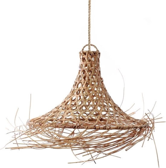 Lampada a Sospensione in Rattan - Stile di Costa - Crea Vibes - 40cm x 40cm x 30cm