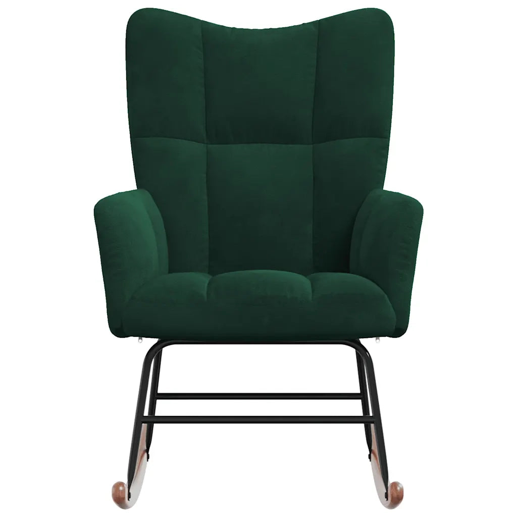 Sedia da Pranzo Verde Scuro in Velluto 328141