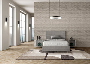 Letto 1 Piazza e Mezzo 120x200 cm con Rete e Contenitore Adele Labirinto 02 Grigio